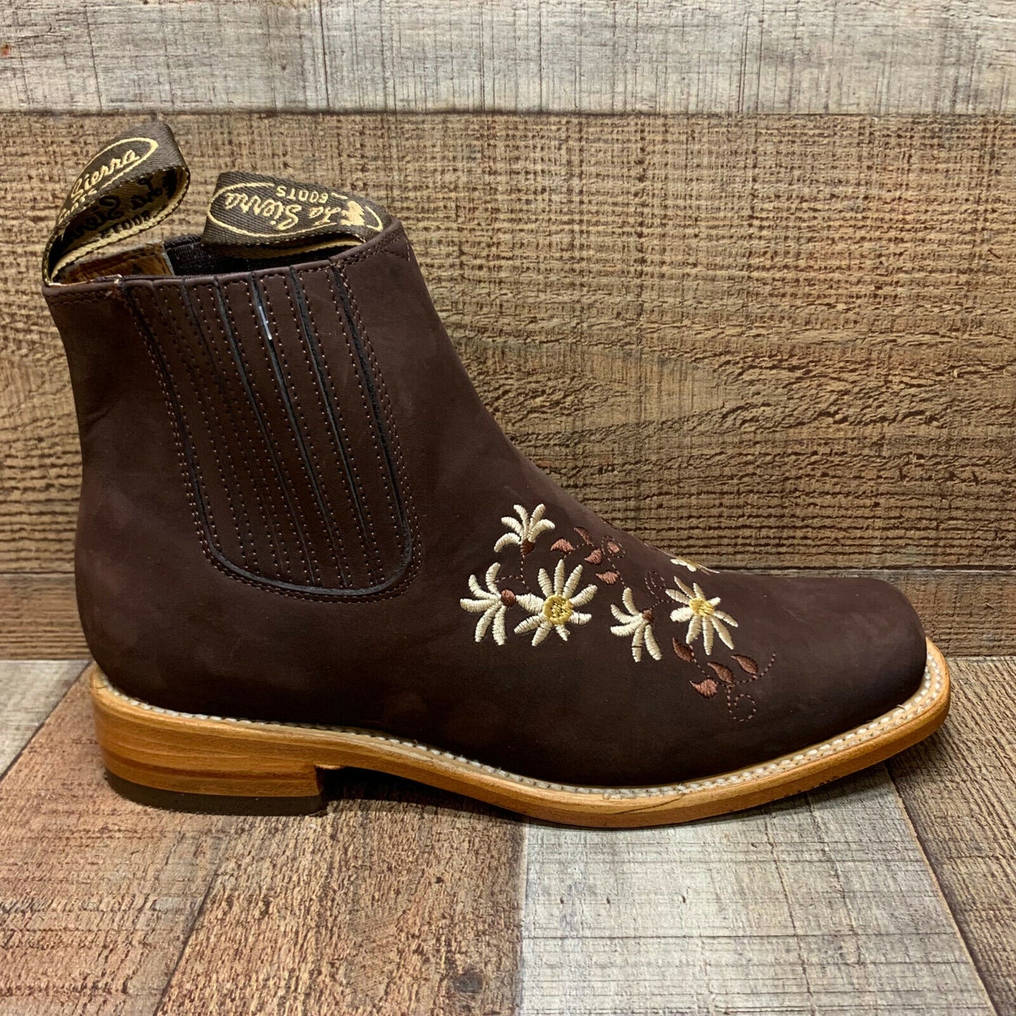 Botas vaqueras de media caña con flores Oleobuck para mujer Est.490 Botin Dama Flores