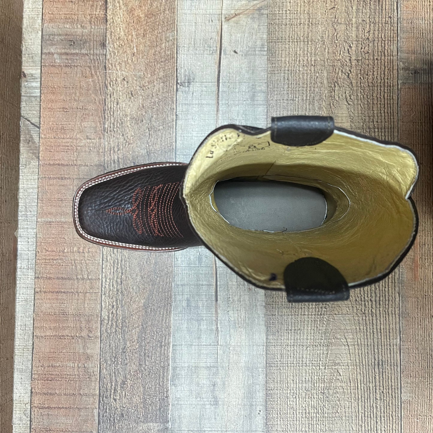 Bota vaquera de cuero genuino para hombre, estilo rodeo, con punta cuadrada, talla 721