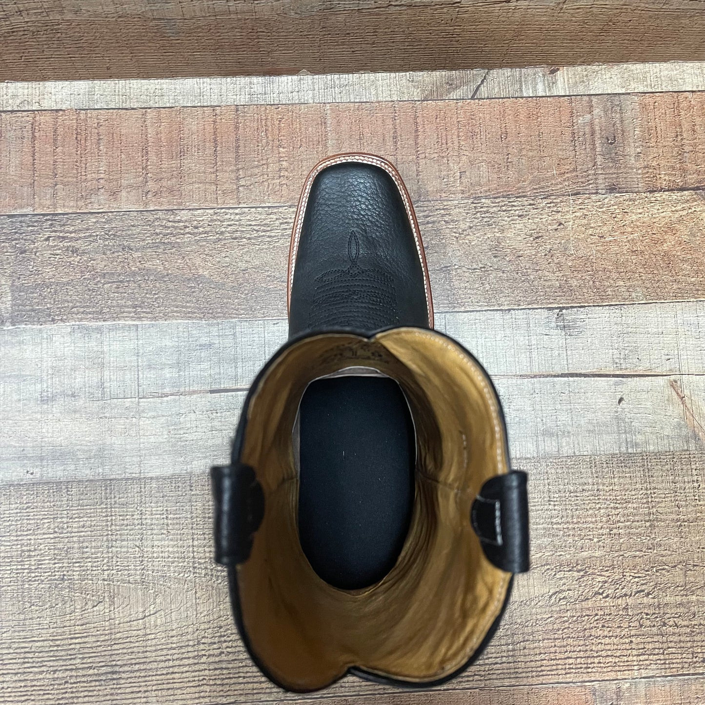 Bota vaquera de cuero genuino para hombre, estilo rodeo, con punta cuadrada, talla 721