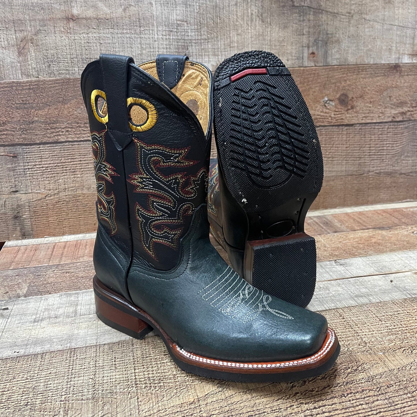 Botas vaqueras de rodeo occidental para mujer, de piel auténtica, est.721 Rodeo Dama