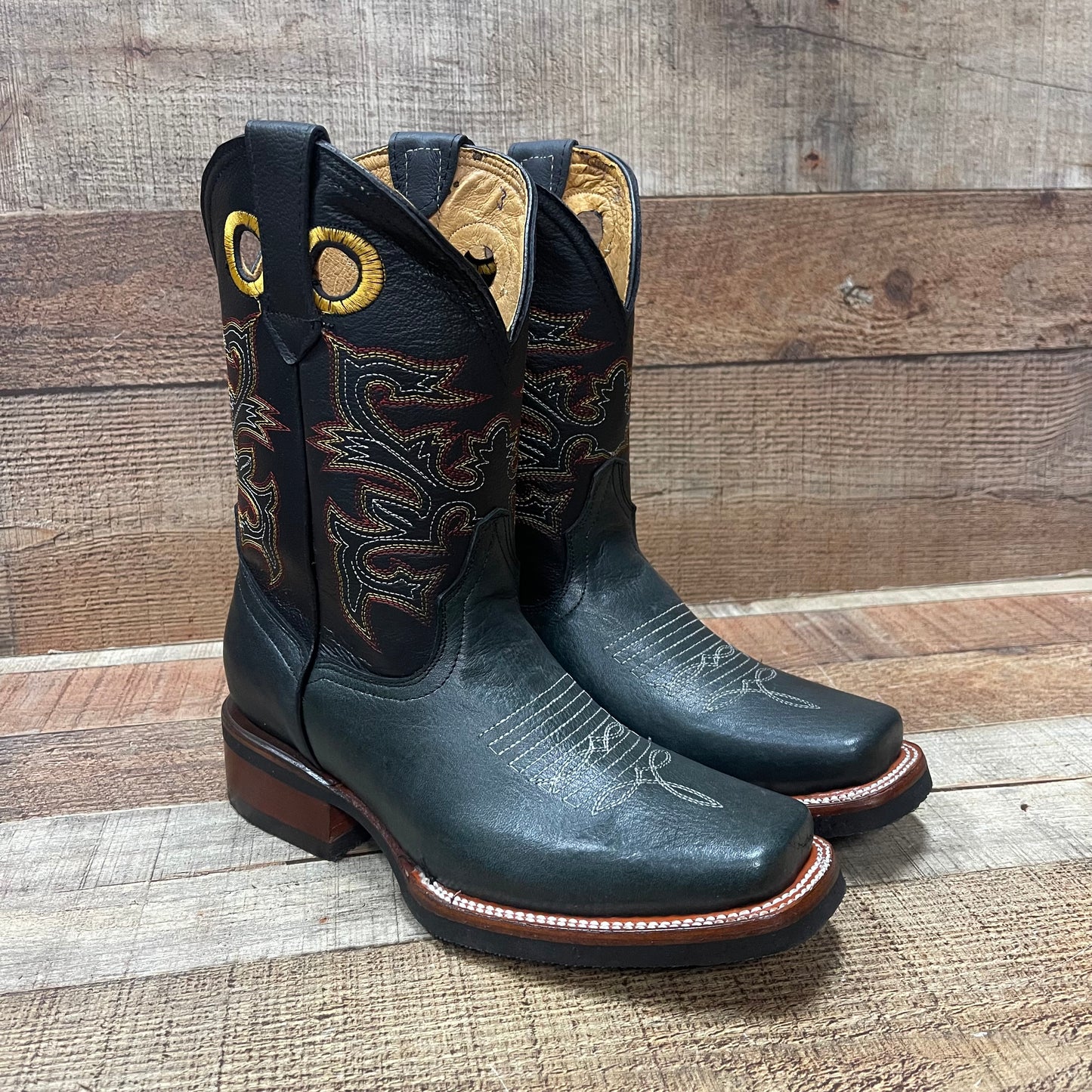 Botas vaqueras de rodeo occidental para mujer, de piel auténtica, est.721 Rodeo Dama