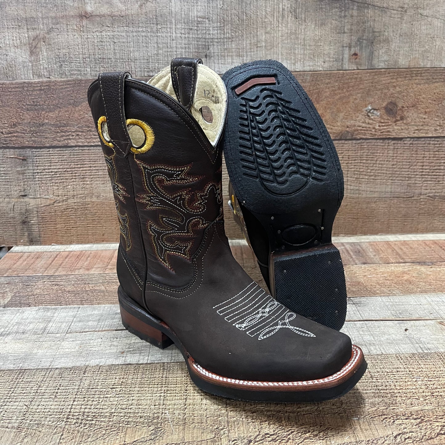 Botas vaqueras de rodeo occidental para mujer, de piel auténtica, est.721 Rodeo Dama
