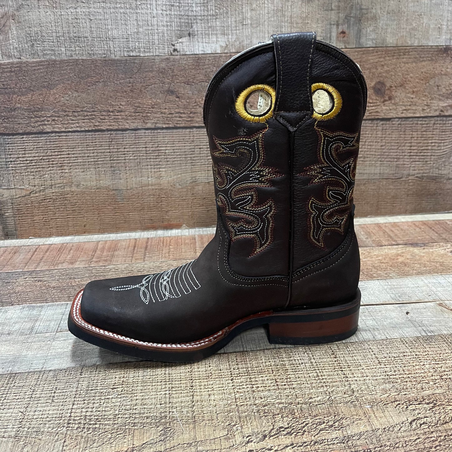 Botas vaqueras de rodeo occidental para mujer, de piel auténtica, est.721 Rodeo Dama