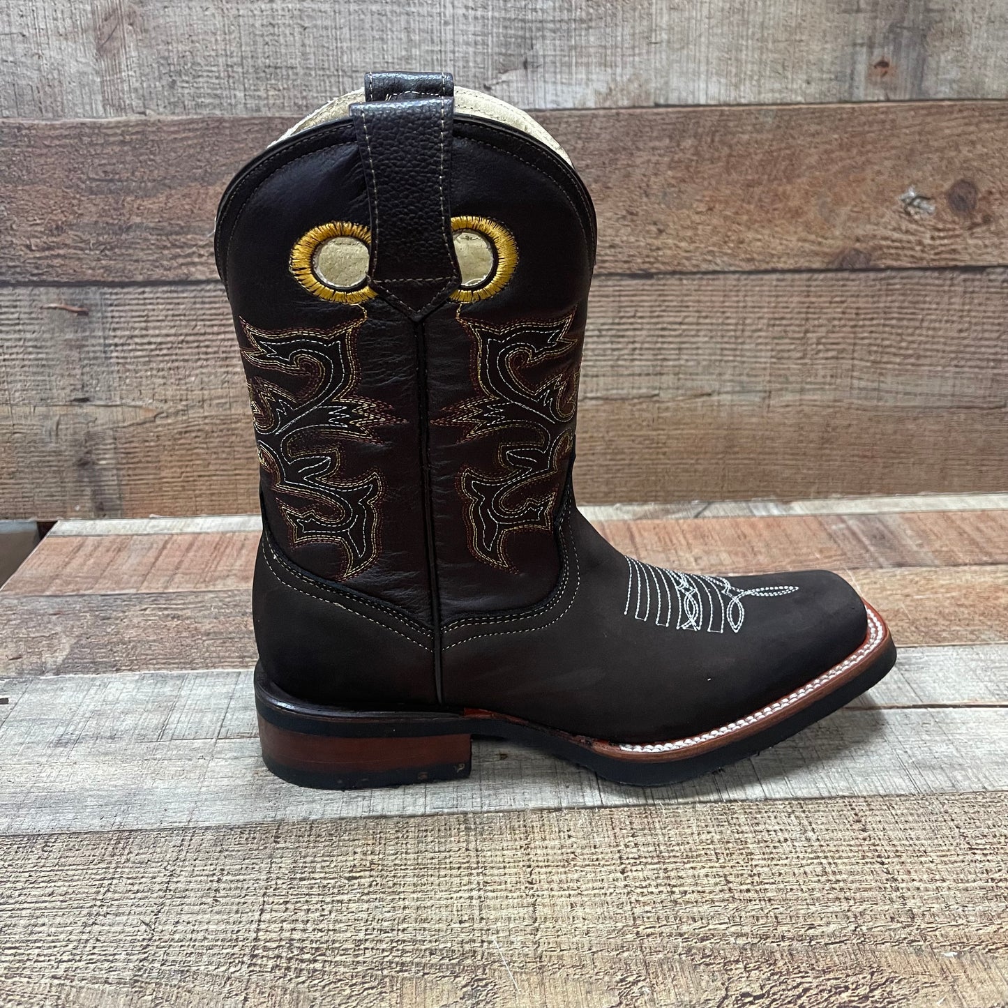 Botas vaqueras de rodeo occidental para mujer, de piel auténtica, est.721 Rodeo Dama