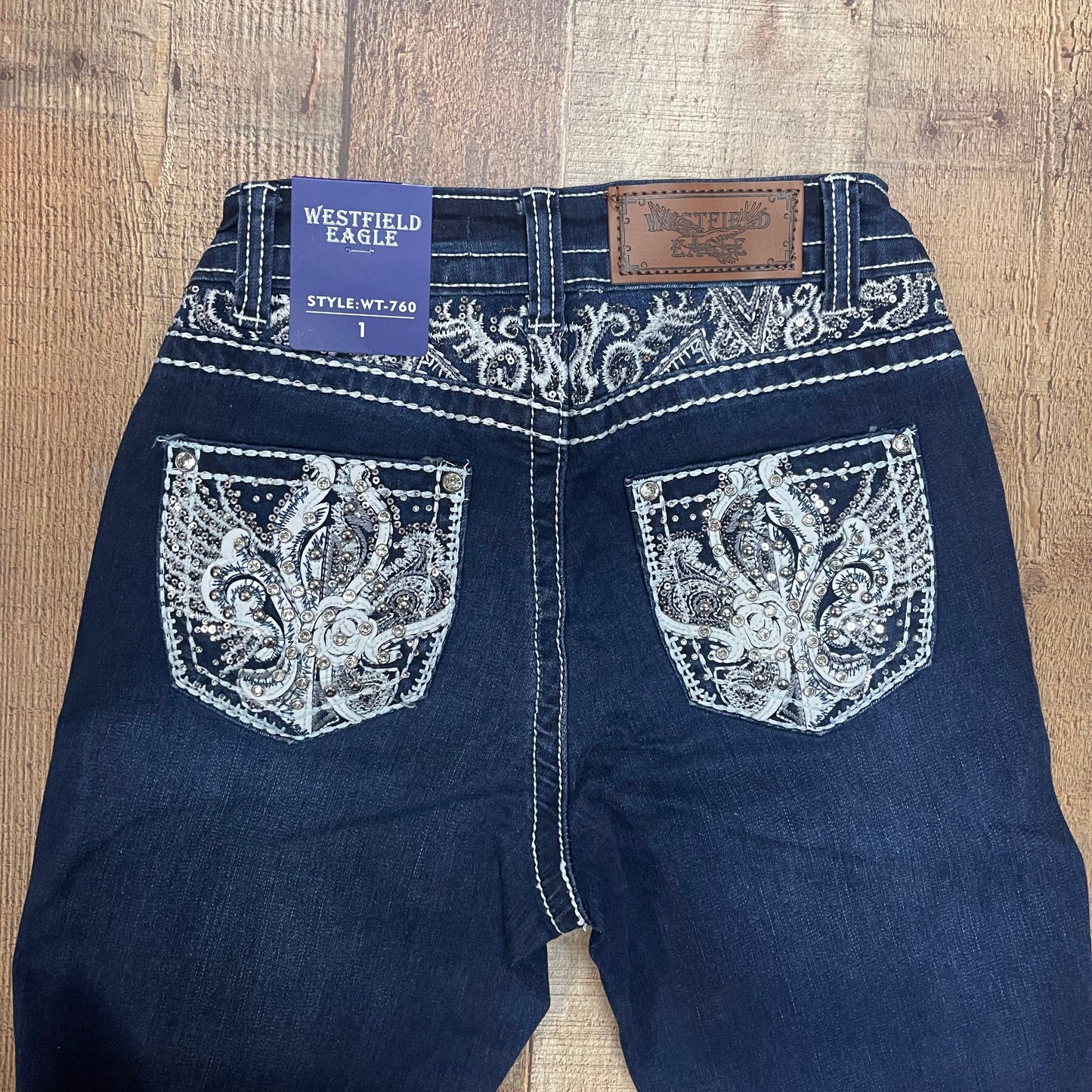 Women's Cowgirl Western Blue Jeans Pantalón Dama Mezclilla Corte Vaquero