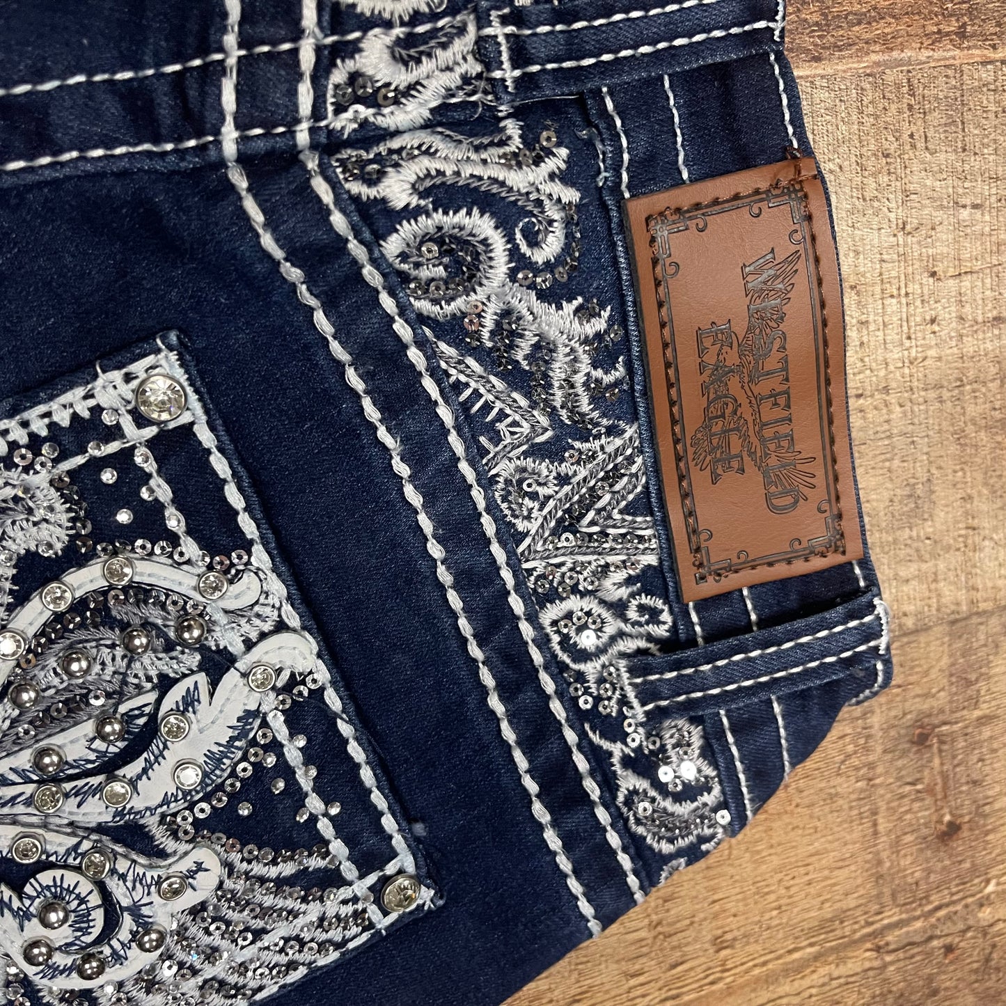Women's Cowgirl Western Blue Jeans Pantalón Dama Mezclilla Corte Vaquero
