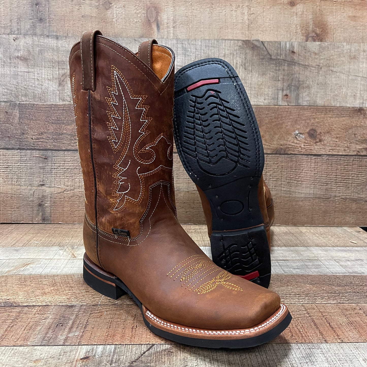 Botas vaqueras de cuero genuino para hombre, estilo bulldog occidental, de 380 libras, estilo tejano