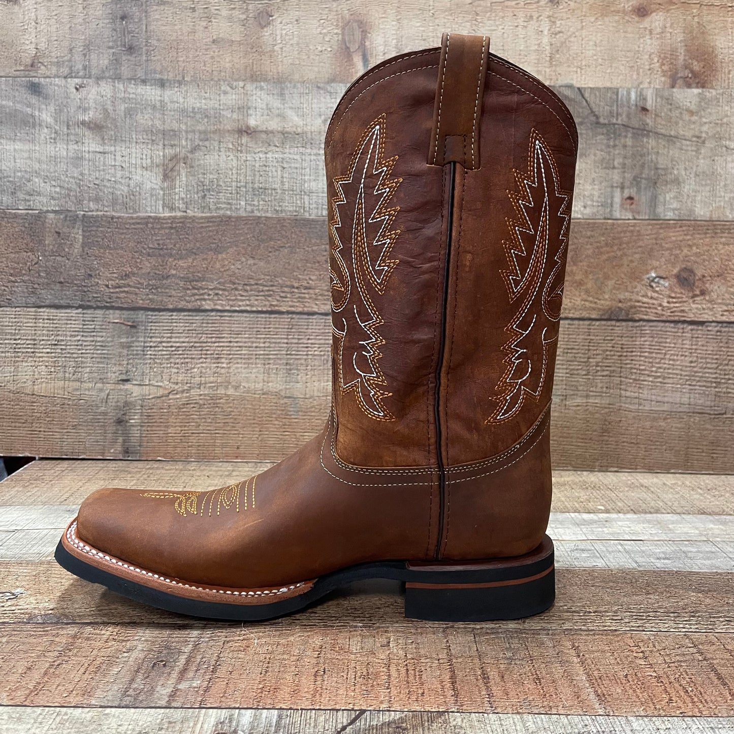 Botas vaqueras de cuero genuino para hombre, estilo bulldog occidental, de 380 libras, estilo tejano