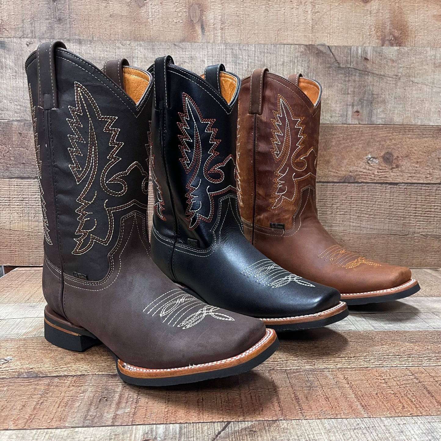 Botas vaqueras de cuero genuino para hombre, estilo bulldog occidental, de 380 libras, estilo tejano