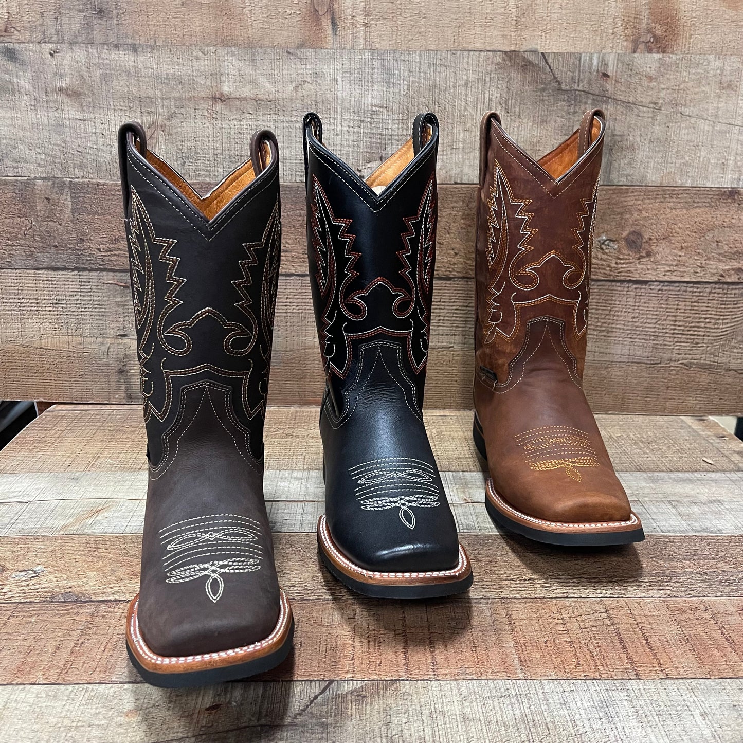Botas vaqueras de cuero genuino para hombre, estilo bulldog occidental, de 380 libras, estilo tejano