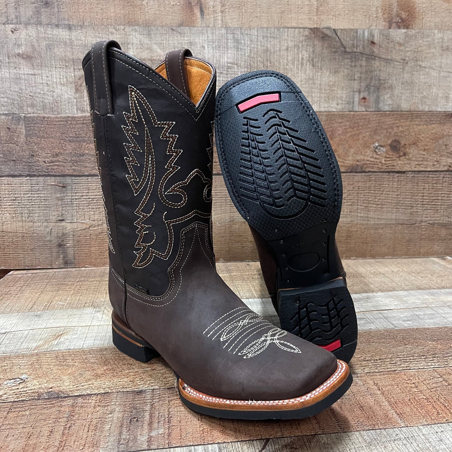 Botas vaqueras de cuero genuino para hombre, estilo bulldog occidental, de 380 libras, estilo tejano