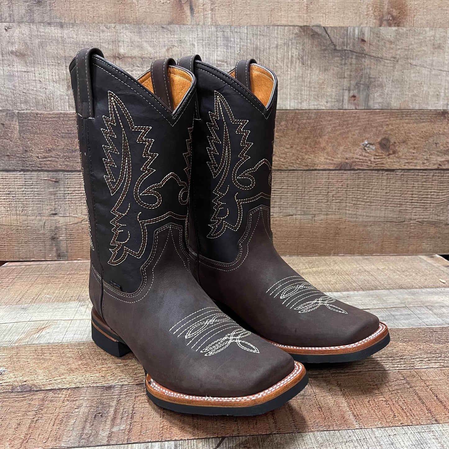 Botas vaqueras de cuero genuino para hombre, estilo bulldog occidental, de 380 libras, estilo tejano