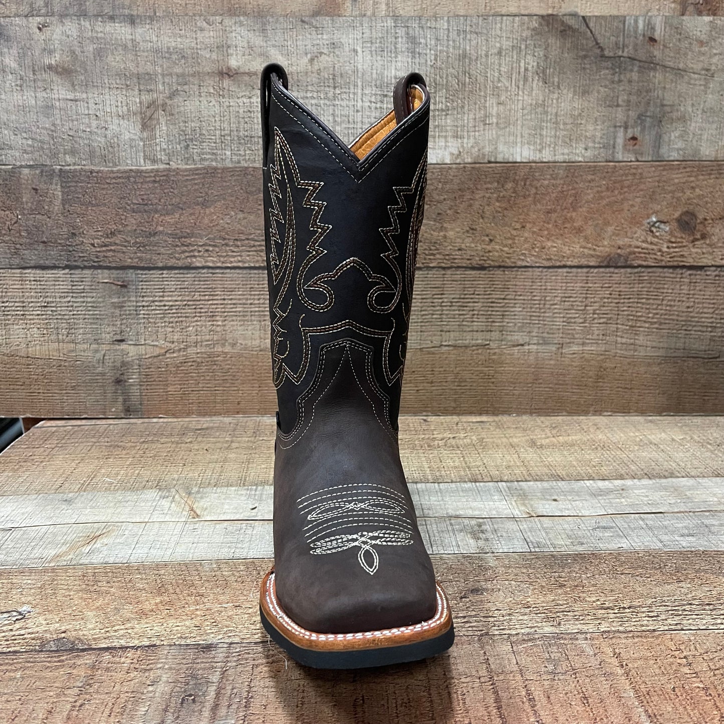 Botas vaqueras de cuero genuino para hombre, estilo bulldog occidental, de 380 libras, estilo tejano