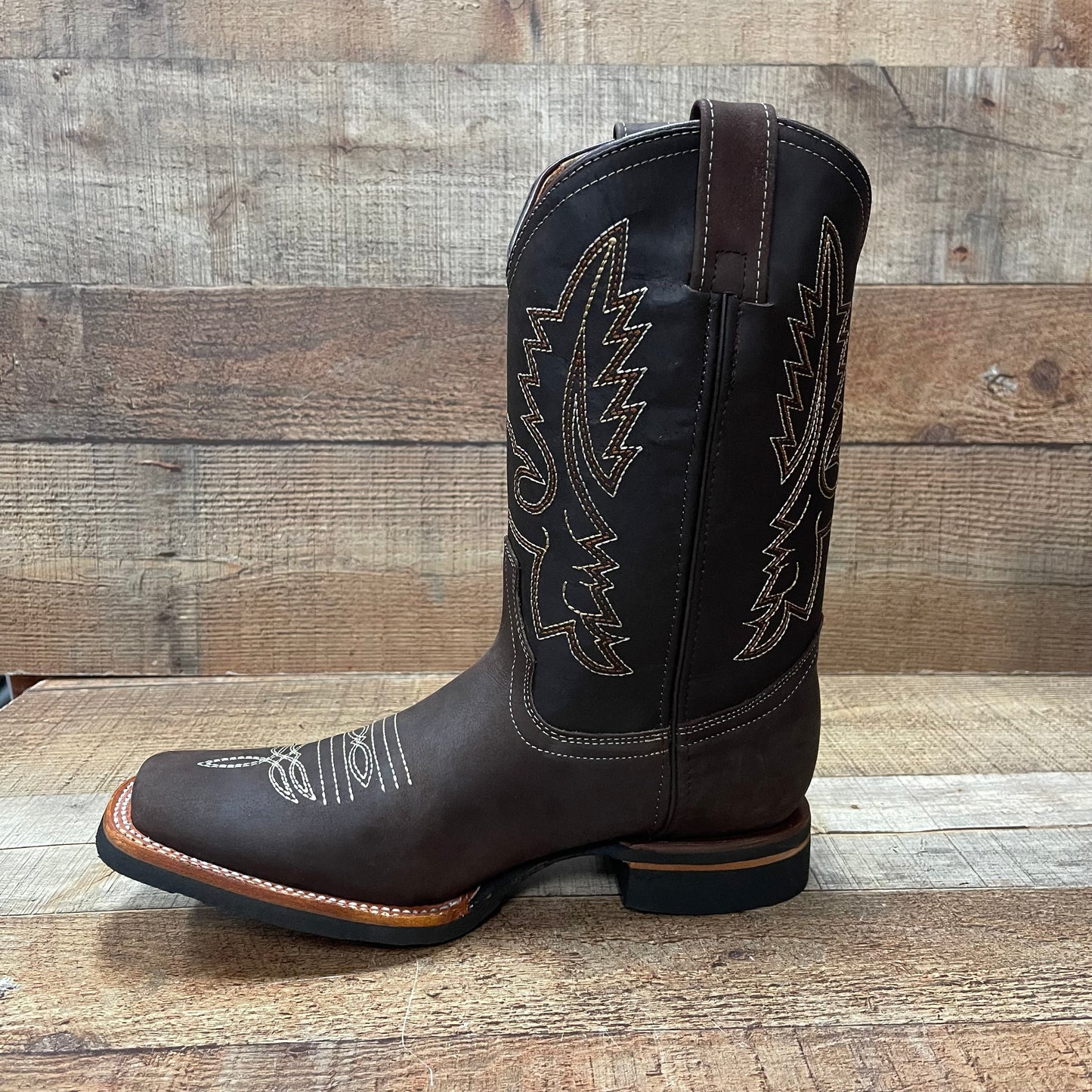 Botas vaqueras de cuero genuino para hombre, estilo bulldog occidental, de 380 libras, estilo tejano