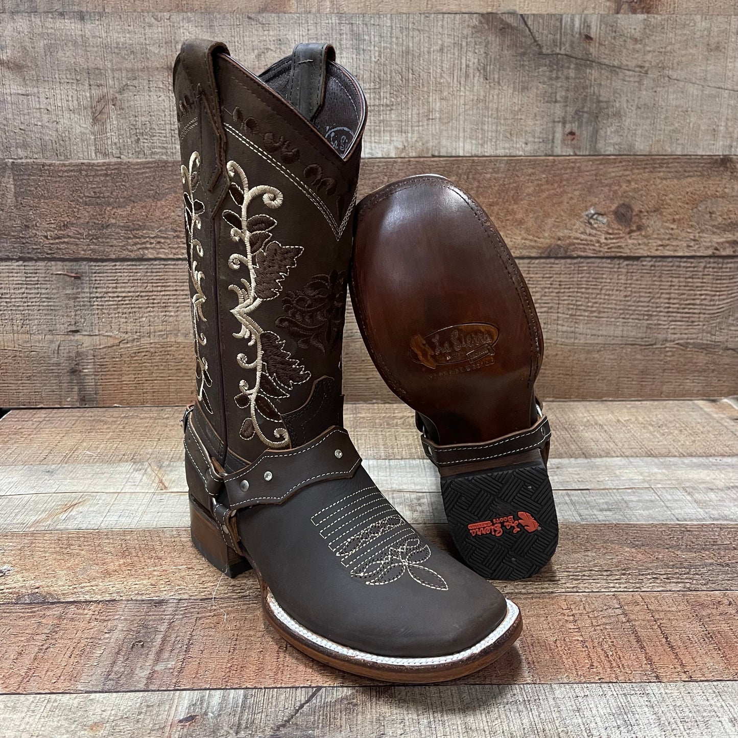 Bota vaquera rústica para mujer con arnés desmontable Bota Vaquera Dama Est.108