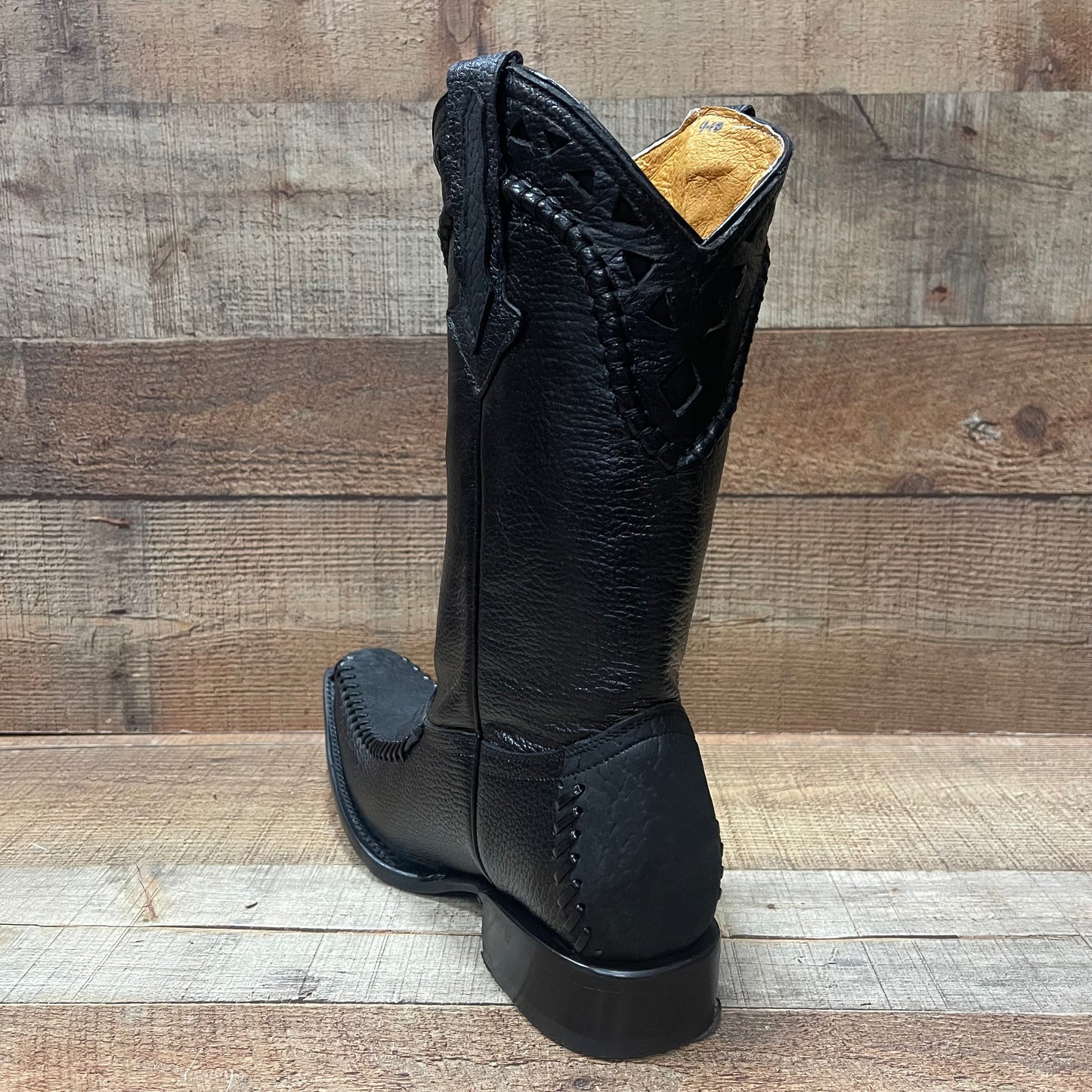 Botas vaqueras de rodeo para hombre, de piel con cuello de toro, talla 097 2X