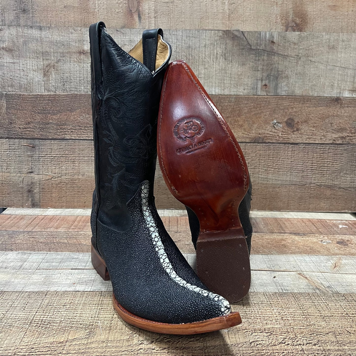 Bota de vaquero occidental con estampado exótico de cocodrilo y punta puntiaguda para hombre Bota Cocodrilo Est.097