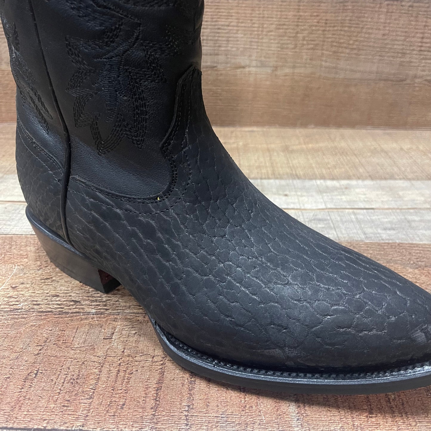 Botas vaqueras para hombre de piel con estampado de lagarto en color negro Est. 099 Lizard