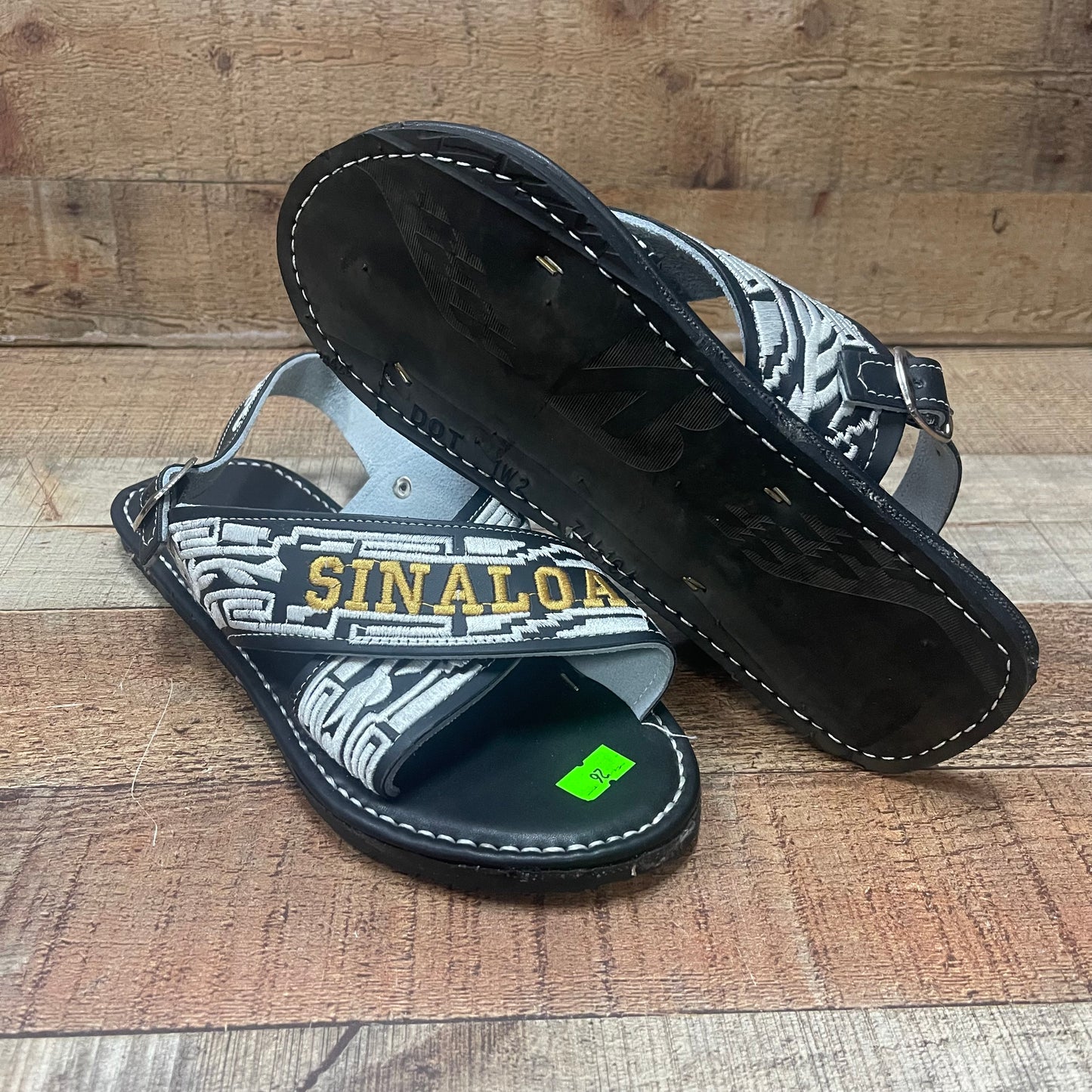 Huarache Cruzado acolchado de cuero mexicano para hombre