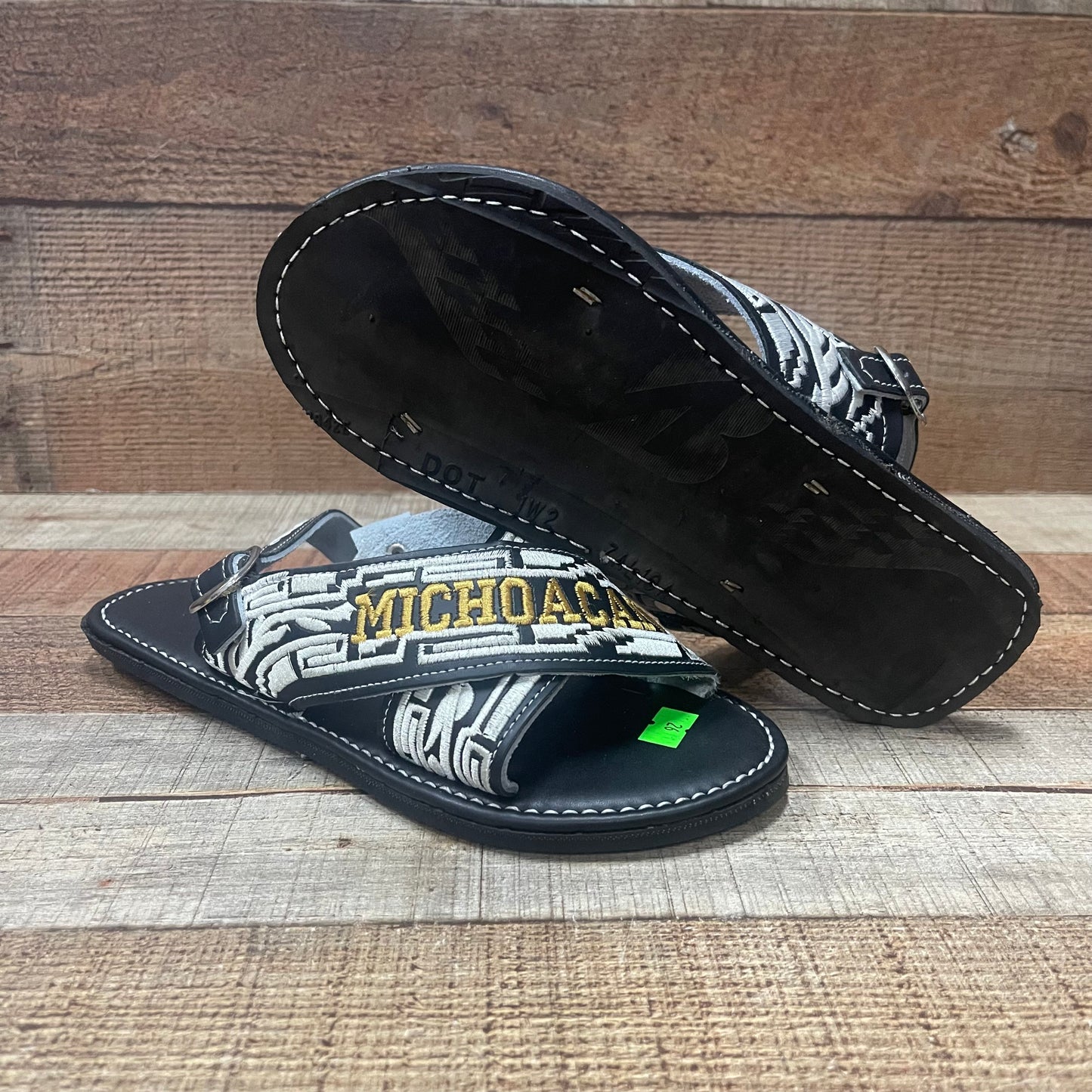 Huarache Cruzado acolchado de cuero mexicano para hombre