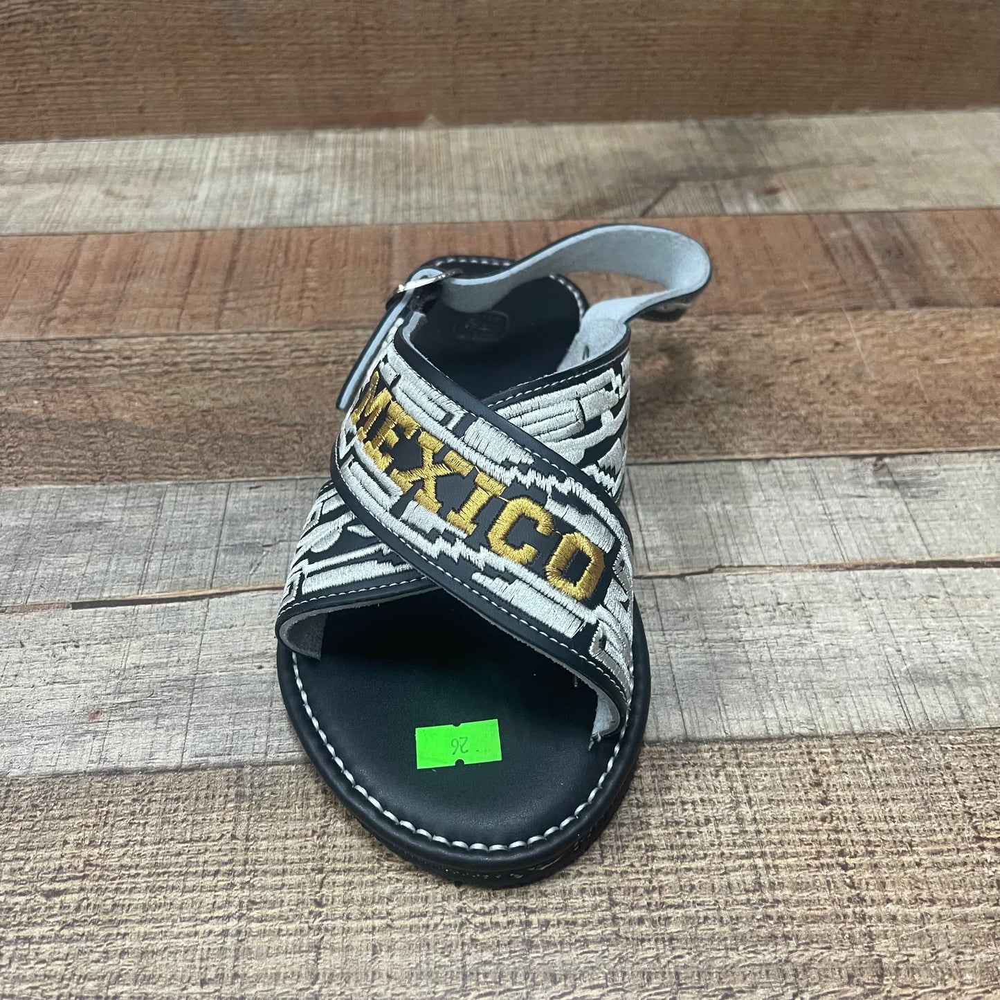 Huarache Cruzado acolchado de cuero mexicano para hombre