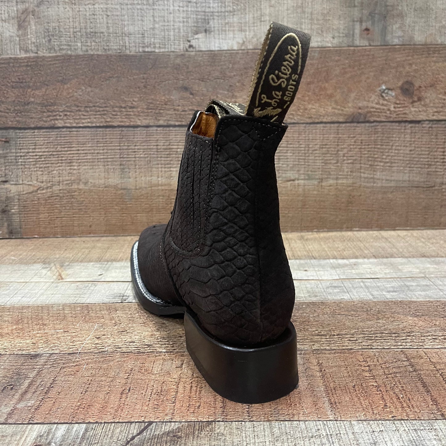 Botín vaquero occidental con estampado de pitón para mujer, piel de vaca auténtica, botín, est. 351 Piton Dama