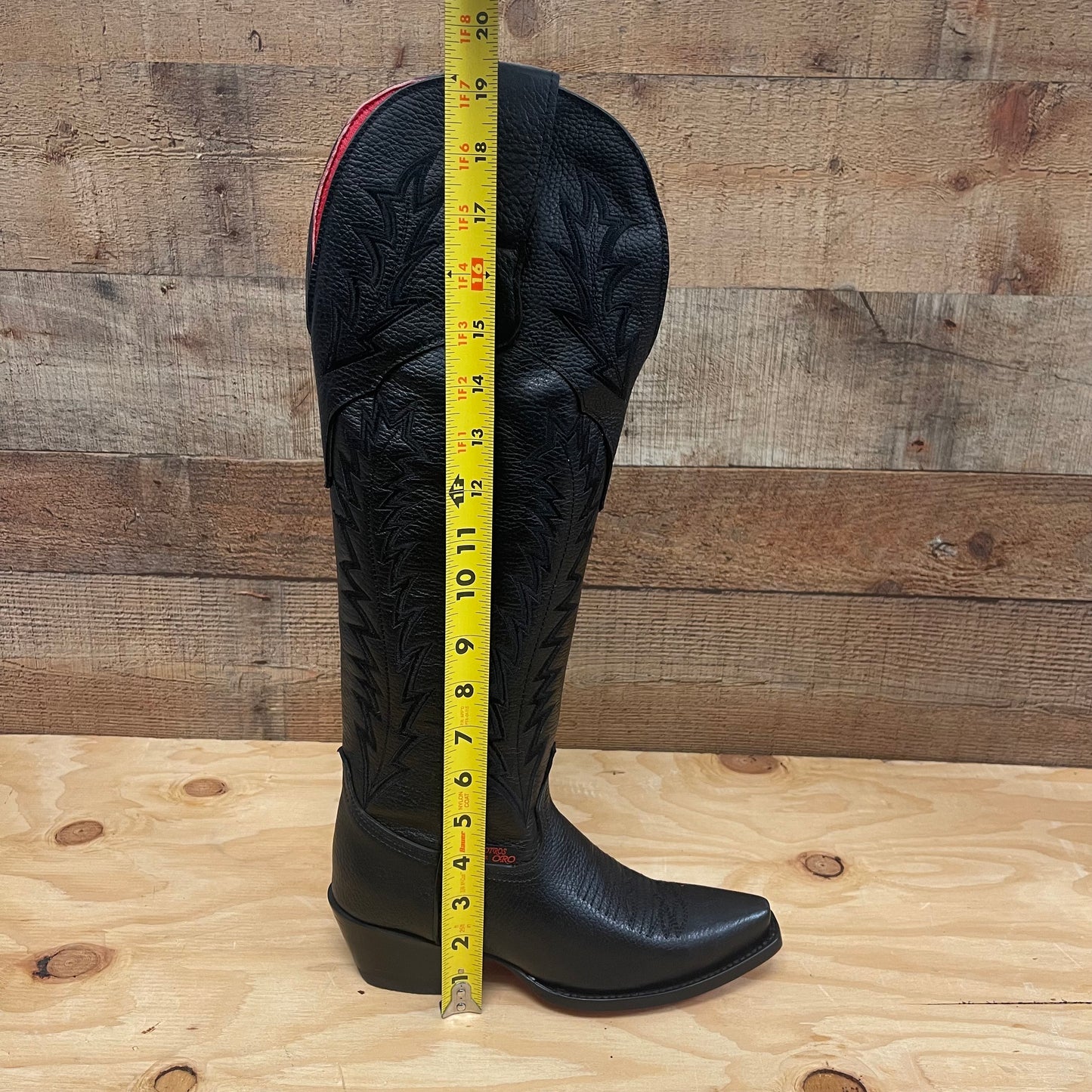 Botas vaqueras de rodeo para mujer, botas de cuero genuino con punta recortada, aprox. 404