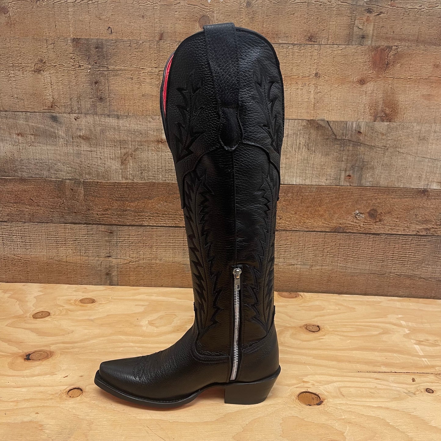 Botas vaqueras de rodeo para mujer, botas de cuero genuino con punta recortada, aprox. 404