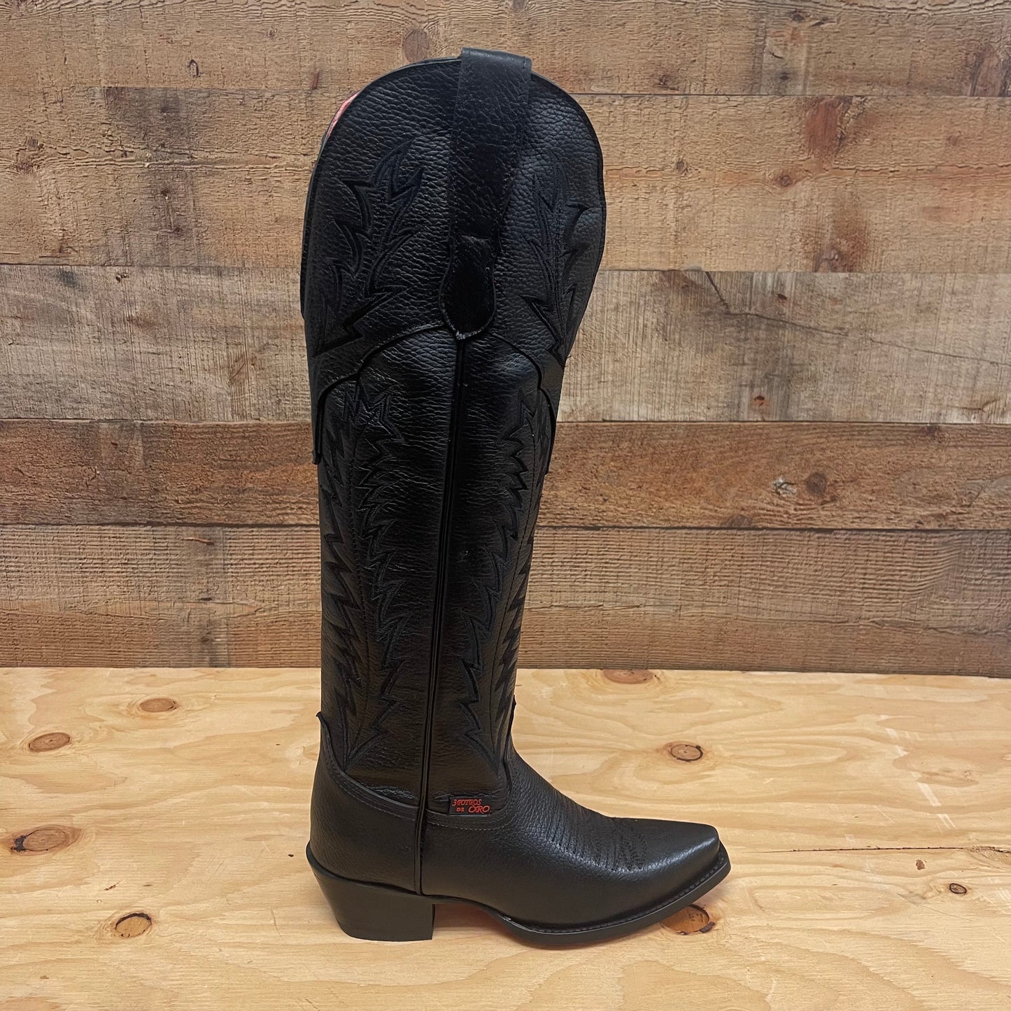 Botas vaqueras de rodeo para mujer, botas de cuero genuino con punta recortada, aprox. 404
