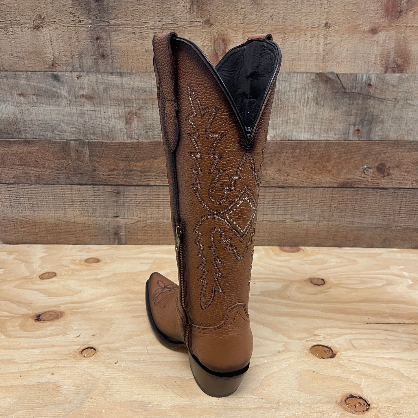 Botas vaqueras de rodeo para mujer, botas de cuero genuino con punta recortada, aprox. 404