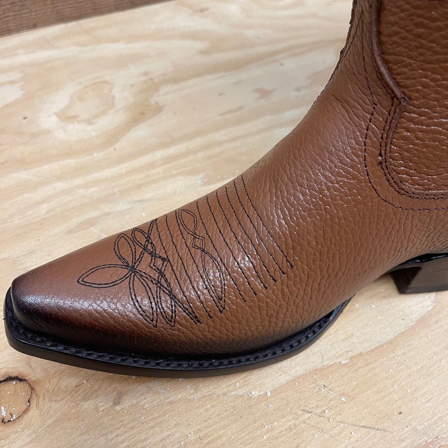 Botas vaqueras de rodeo para mujer, botas de cuero genuino con punta recortada, aprox. 404