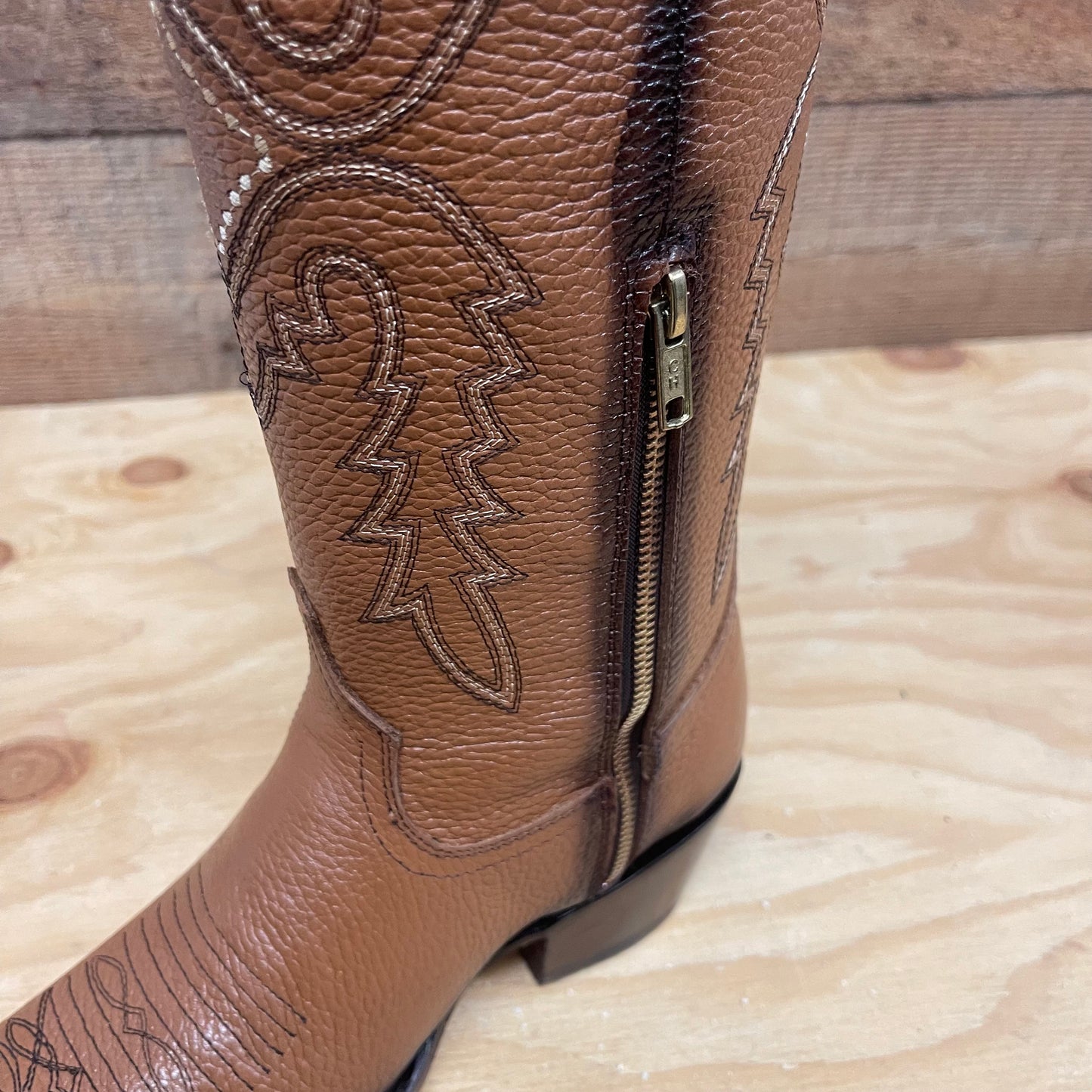Botas vaqueras de rodeo para mujer, botas de cuero genuino con punta recortada, aprox. 404