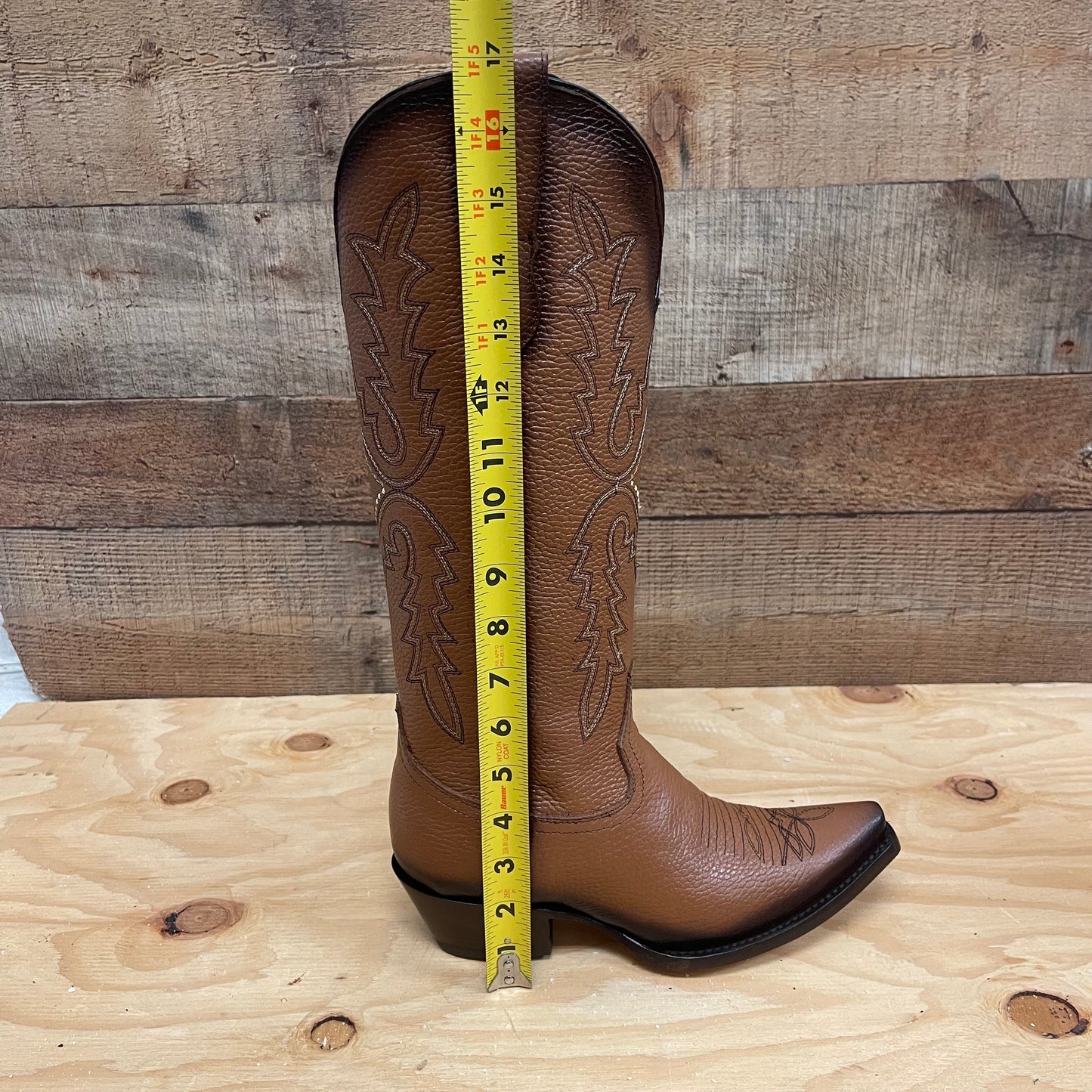 Botas vaqueras de rodeo para mujer, botas de cuero genuino con punta recortada, aprox. 404