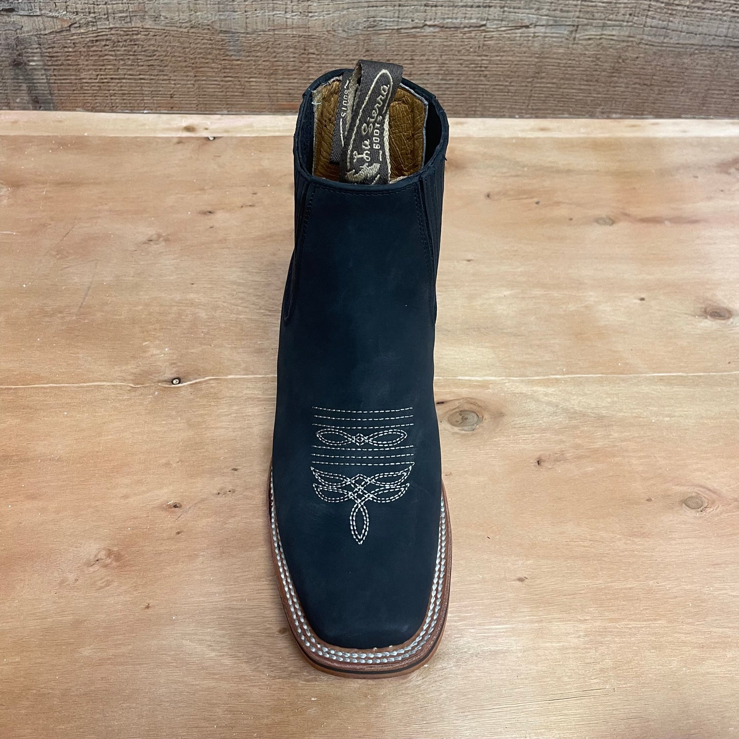 Men's Western Rodeo Ankle Boot Leather Sole Embroidered Design Botín Est.356