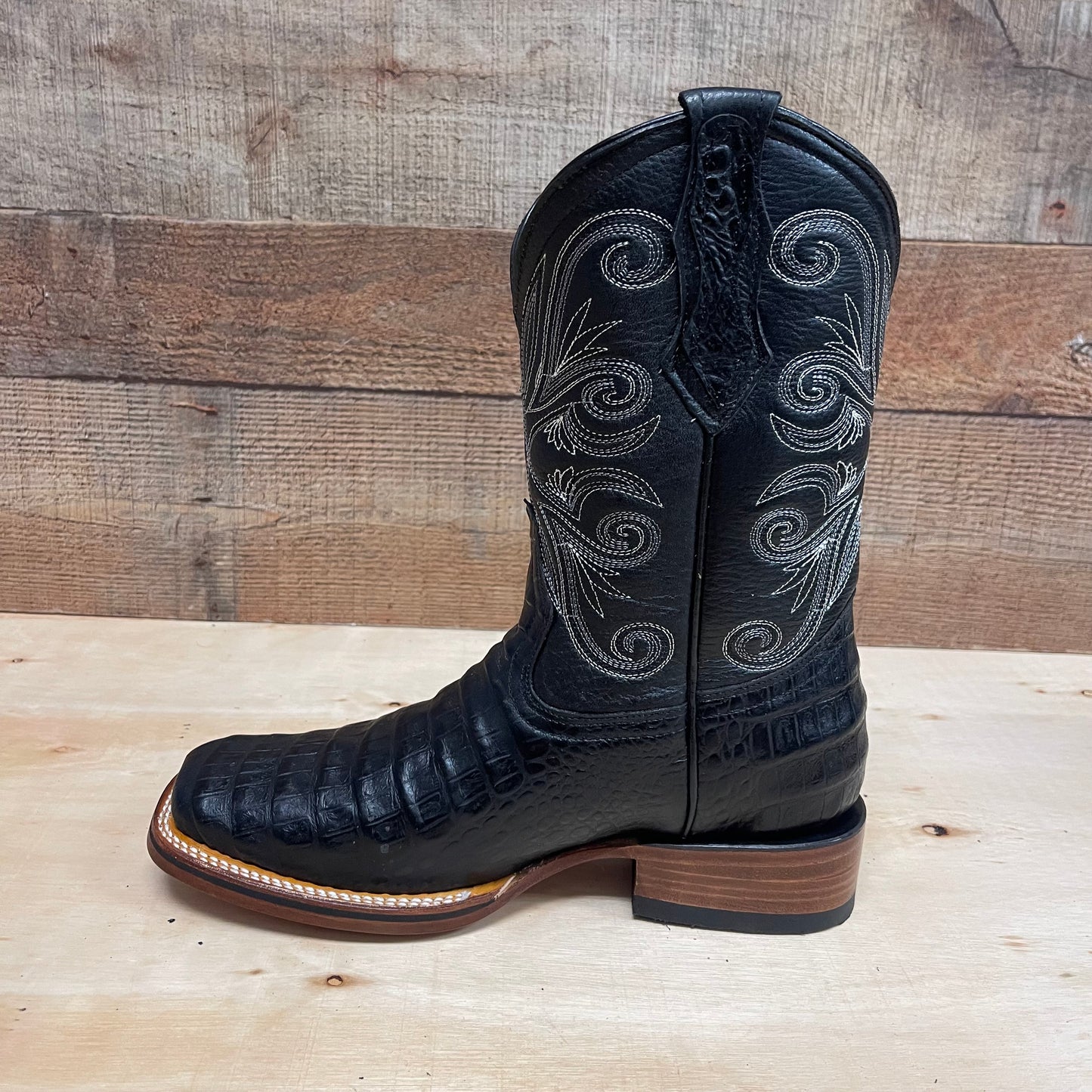 Men's Western Cowboy Genuine Leather with Cayman Print Est.718 Cayman