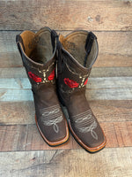 Botas vaqueras estilo western para mujer de piel auténtica, talla 706, rosas