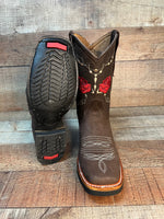 Botas vaqueras estilo western para mujer de piel auténtica, talla 706, rosas