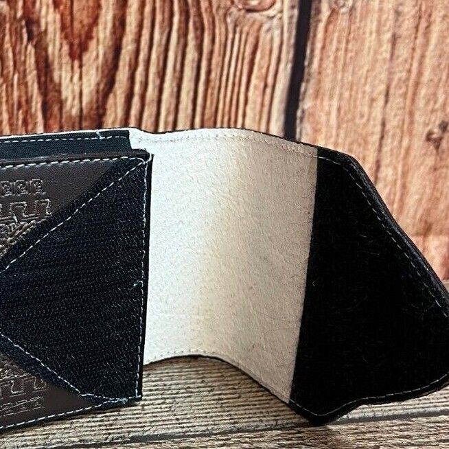 Men's Phone Case Embroidery Genuine Cow Leather