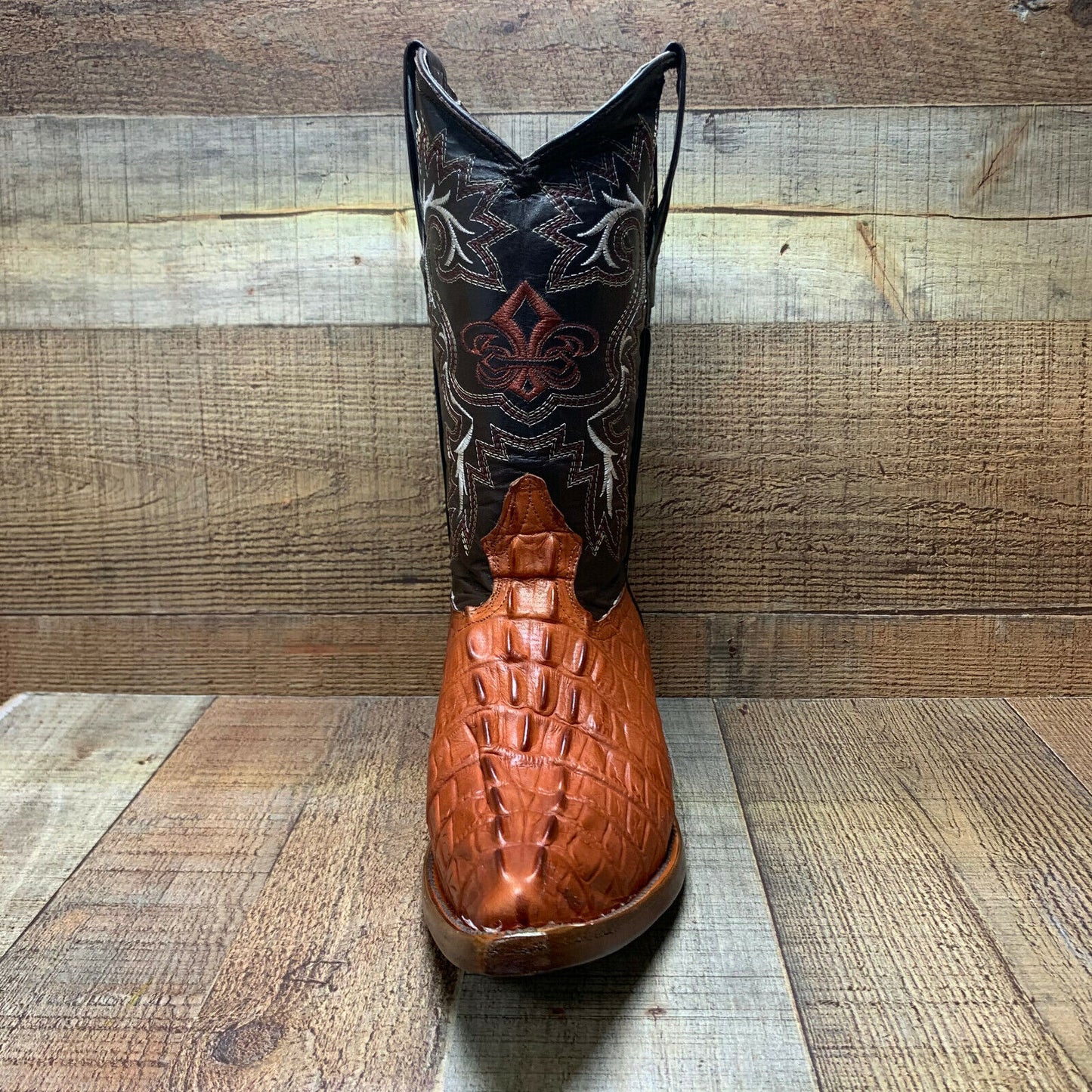 Bota de vaquero occidental con estampado exótico de cocodrilo y punta puntiaguda para hombre Bota Cocodrilo Est.097