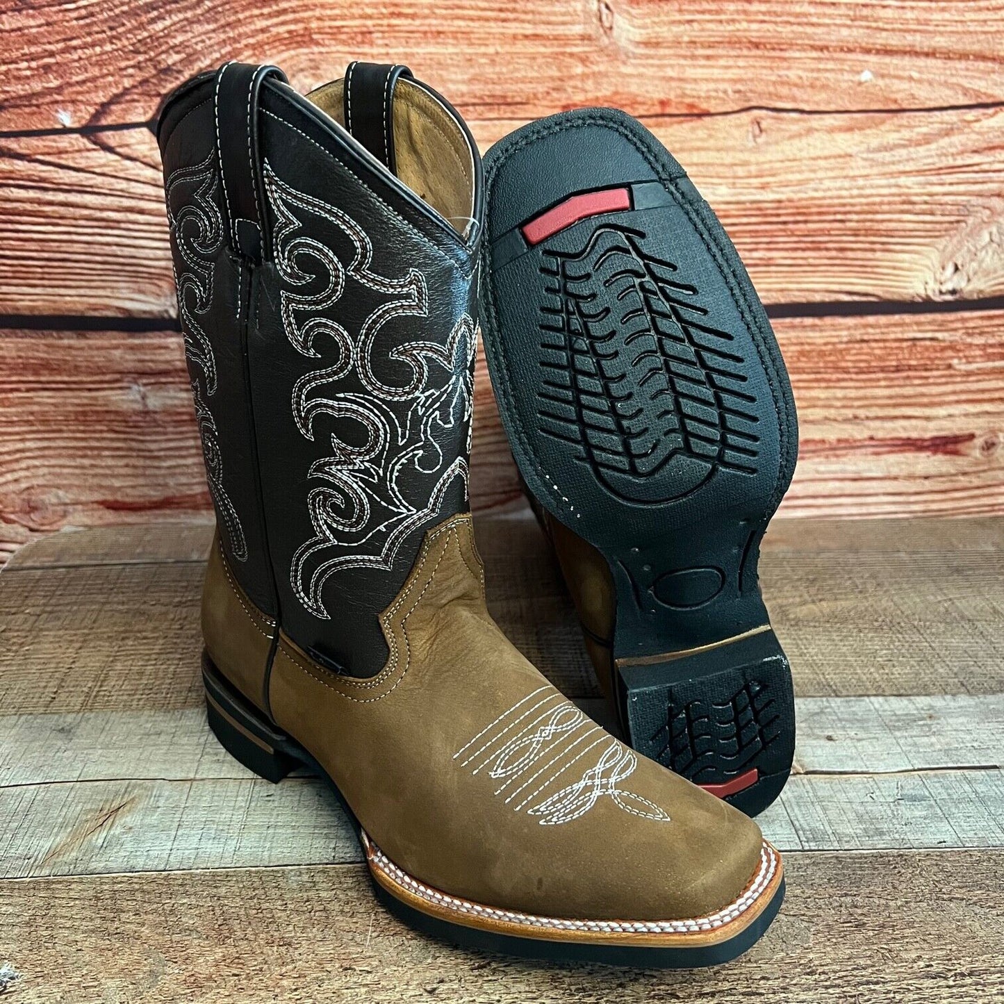 Botas vaqueras de cuero genuino para hombre, estilo bulldog occidental, de 380 libras, estilo tejano
