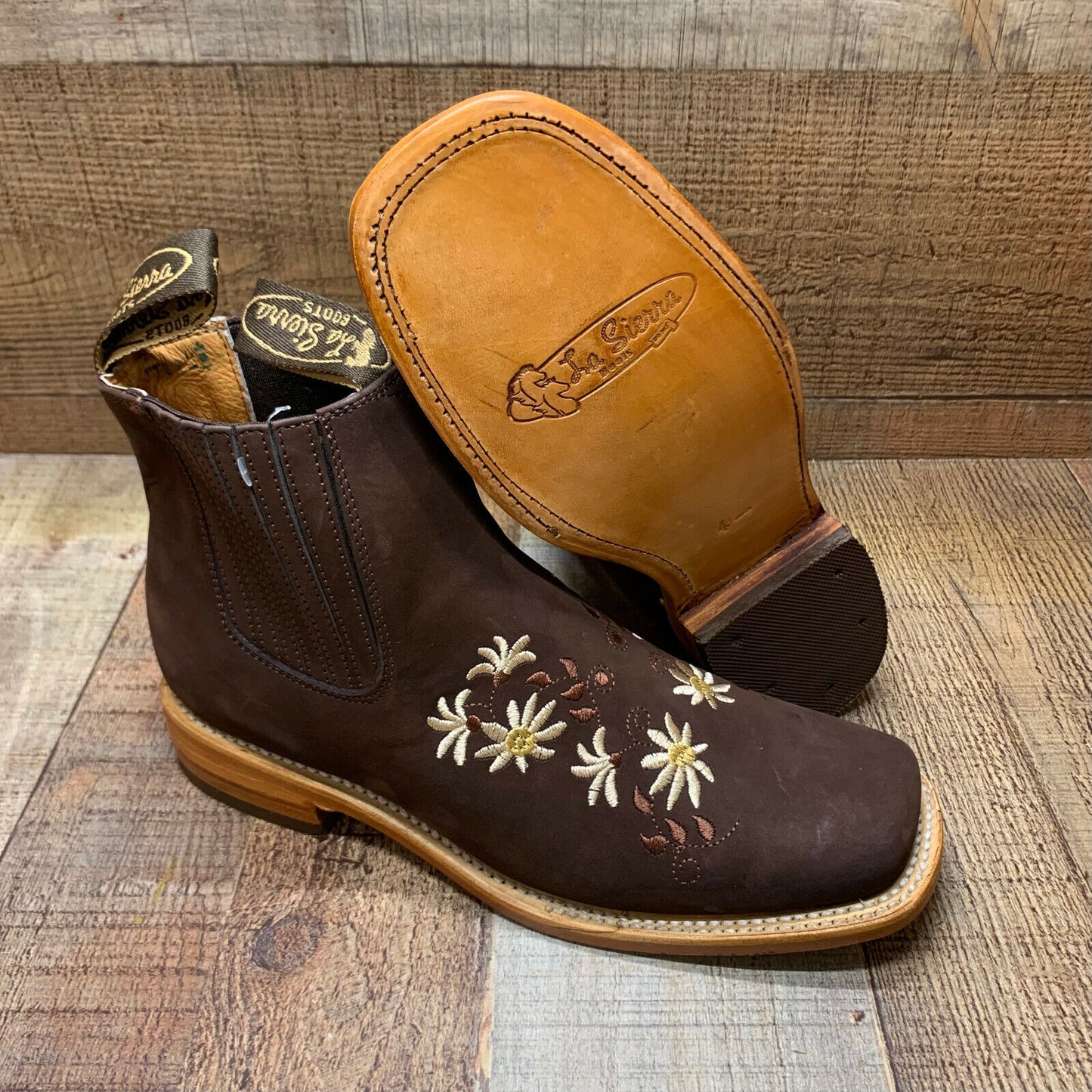 Botas vaqueras de media caña con flores Oleobuck para mujer Est.490 Botin Dama Flores
