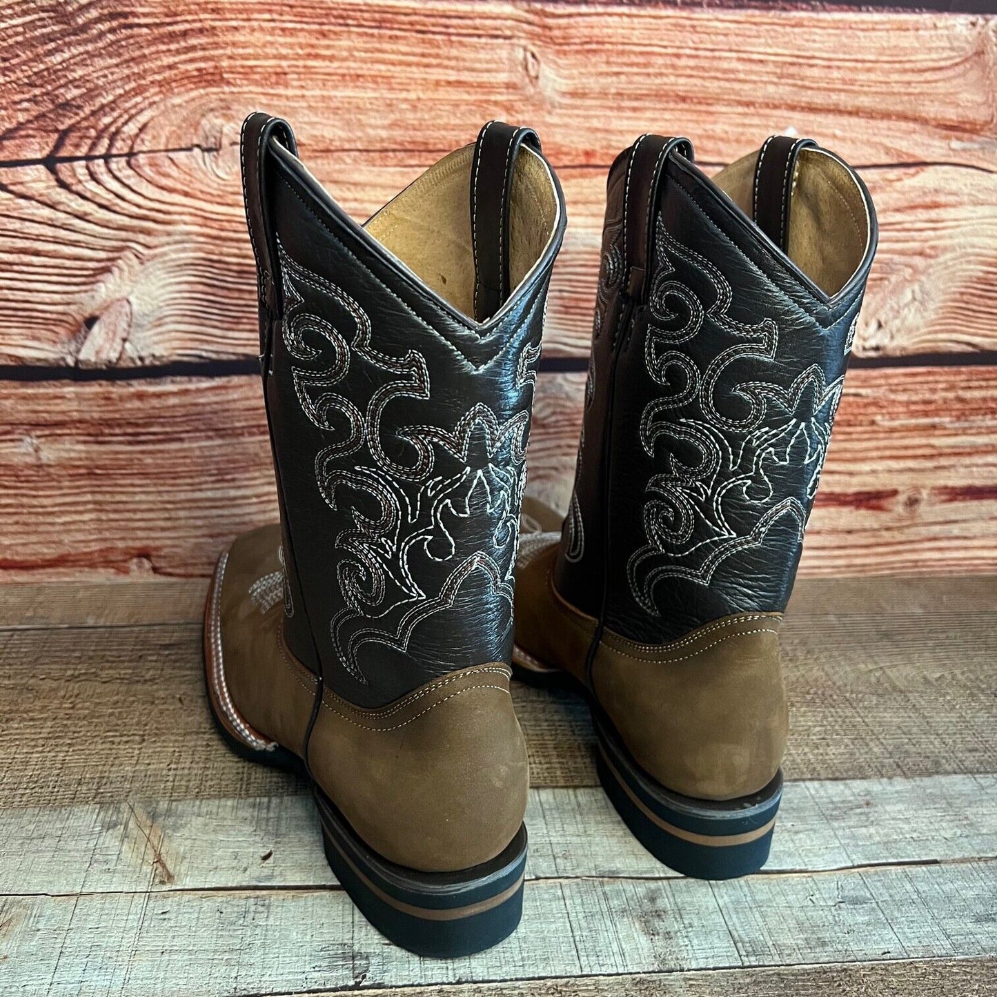 Botas vaqueras de cuero genuino para hombre, estilo bulldog occidental, de 380 libras, estilo tejano