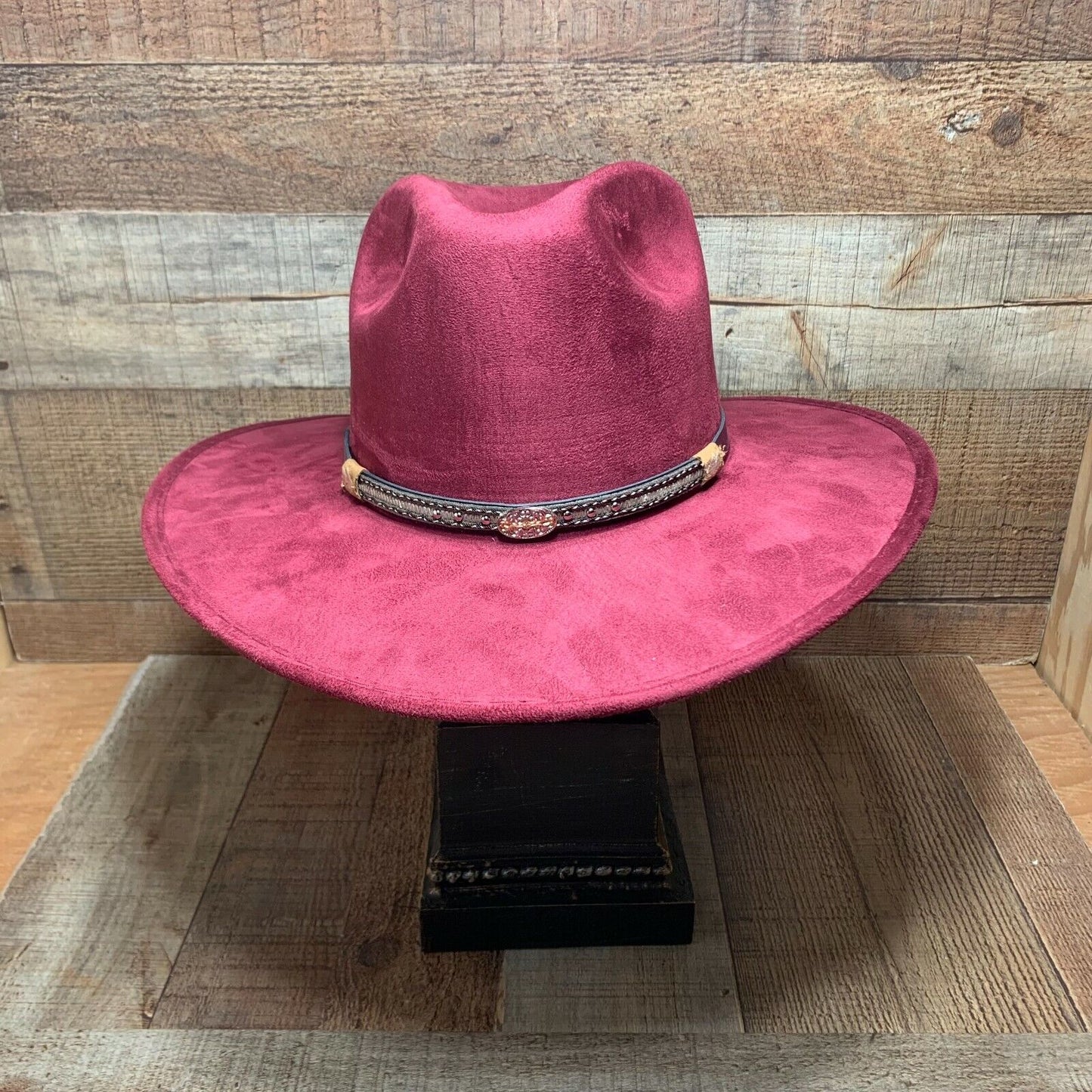 Sombrero vaquero/vaquera de ala corta con copa alta y fieltro sintético, estilo tejano, Copa Alta Vaquera