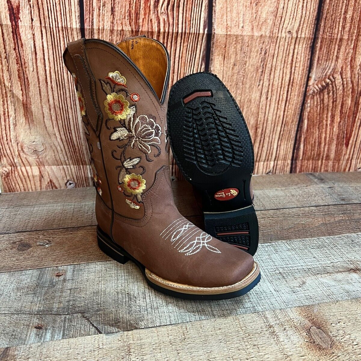 Botas de rodeo vaqueras para mujer, pantorrilla ancha, 709