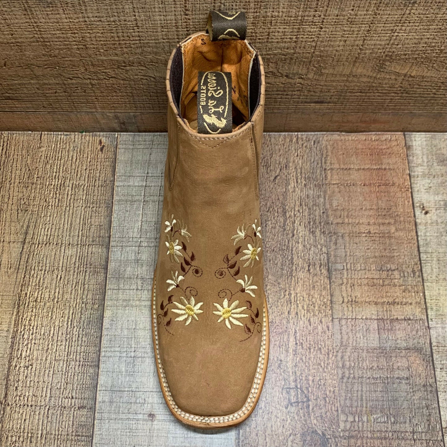 Botas vaqueras de media caña con flores Oleobuck para mujer Est.490 Botin Dama Flores