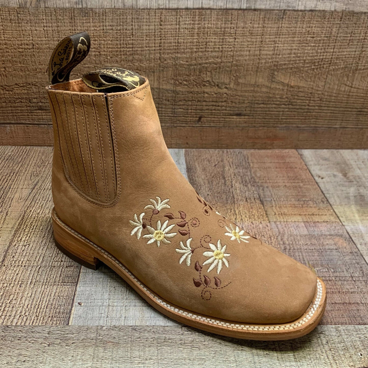 Botas vaqueras de media caña con flores Oleobuck para mujer Est.490 Botin Dama Flores