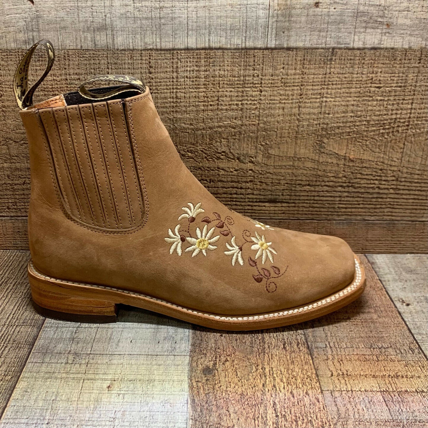 Botas vaqueras de media caña con flores Oleobuck para mujer Est.490 Botin Dama Flores