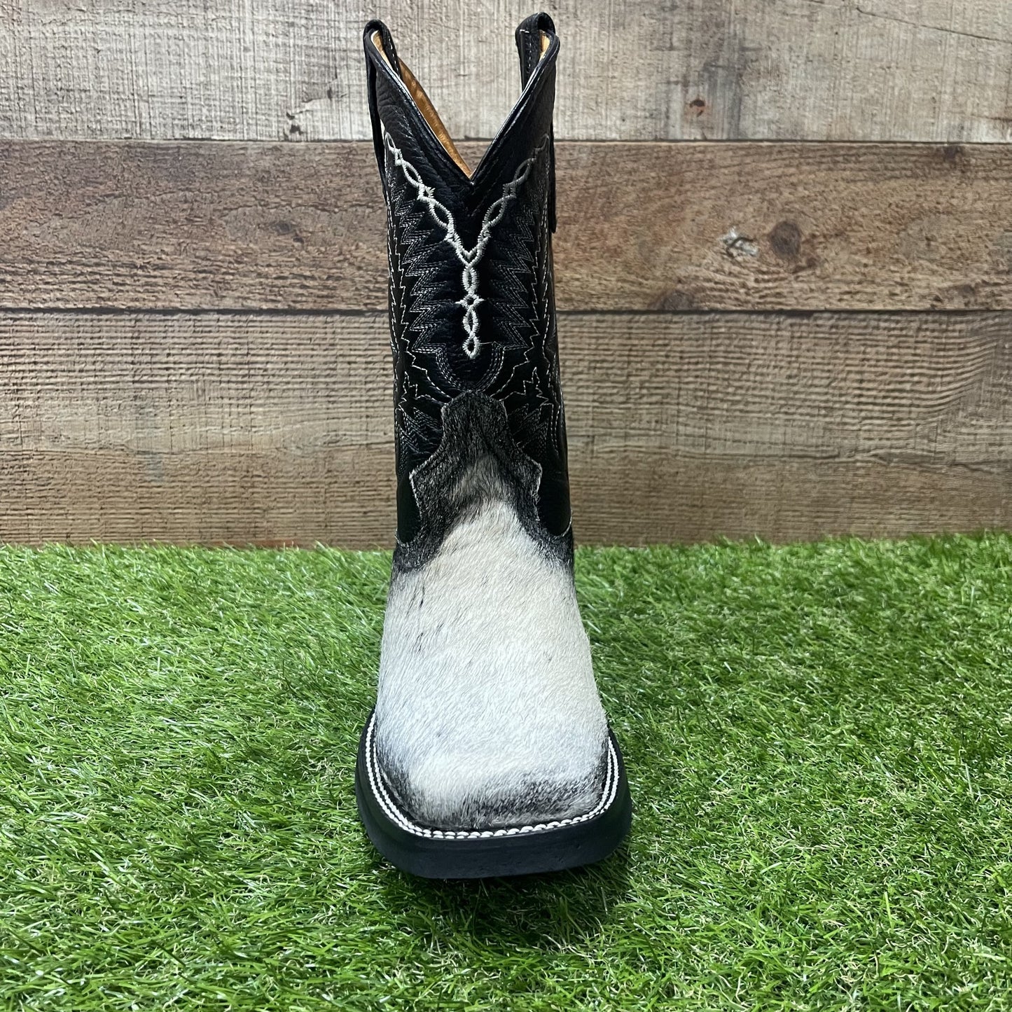 Botas vaqueras occidentales para hombre de piel de vaca auténtica y pelo de vaca auténtico Bota Est.744 Pelos