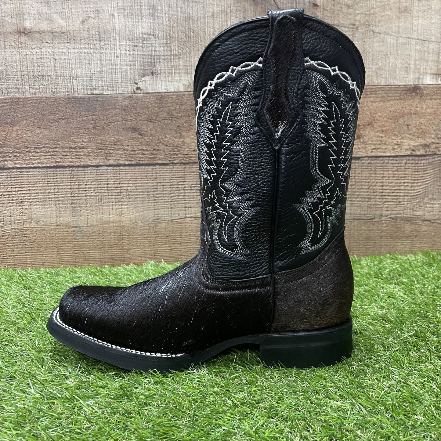 Botas vaqueras occidentales para hombre de piel de vaca auténtica y pelo de vaca auténtico Bota Est.744 Pelos