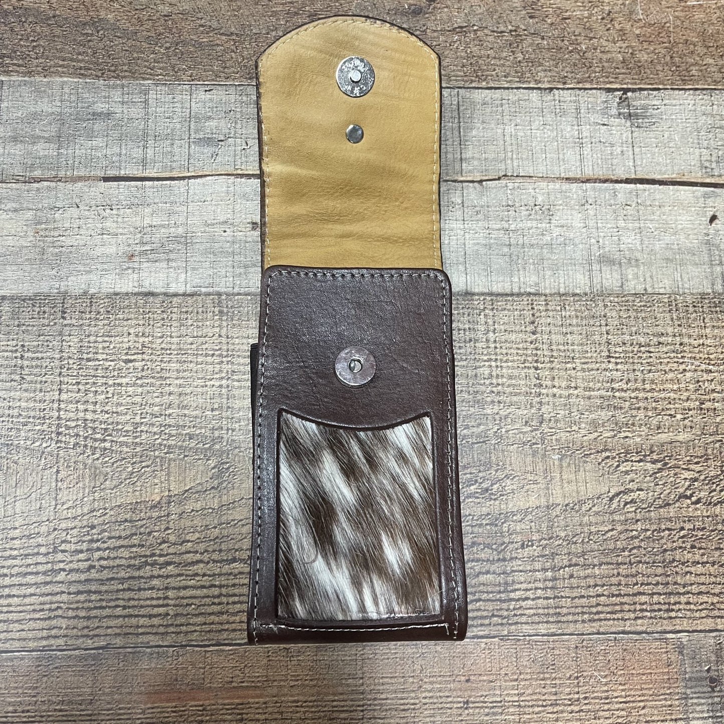 Men's Phone Case Genuine Cow Hair and Cow Leather Funda Pelo de Vaca